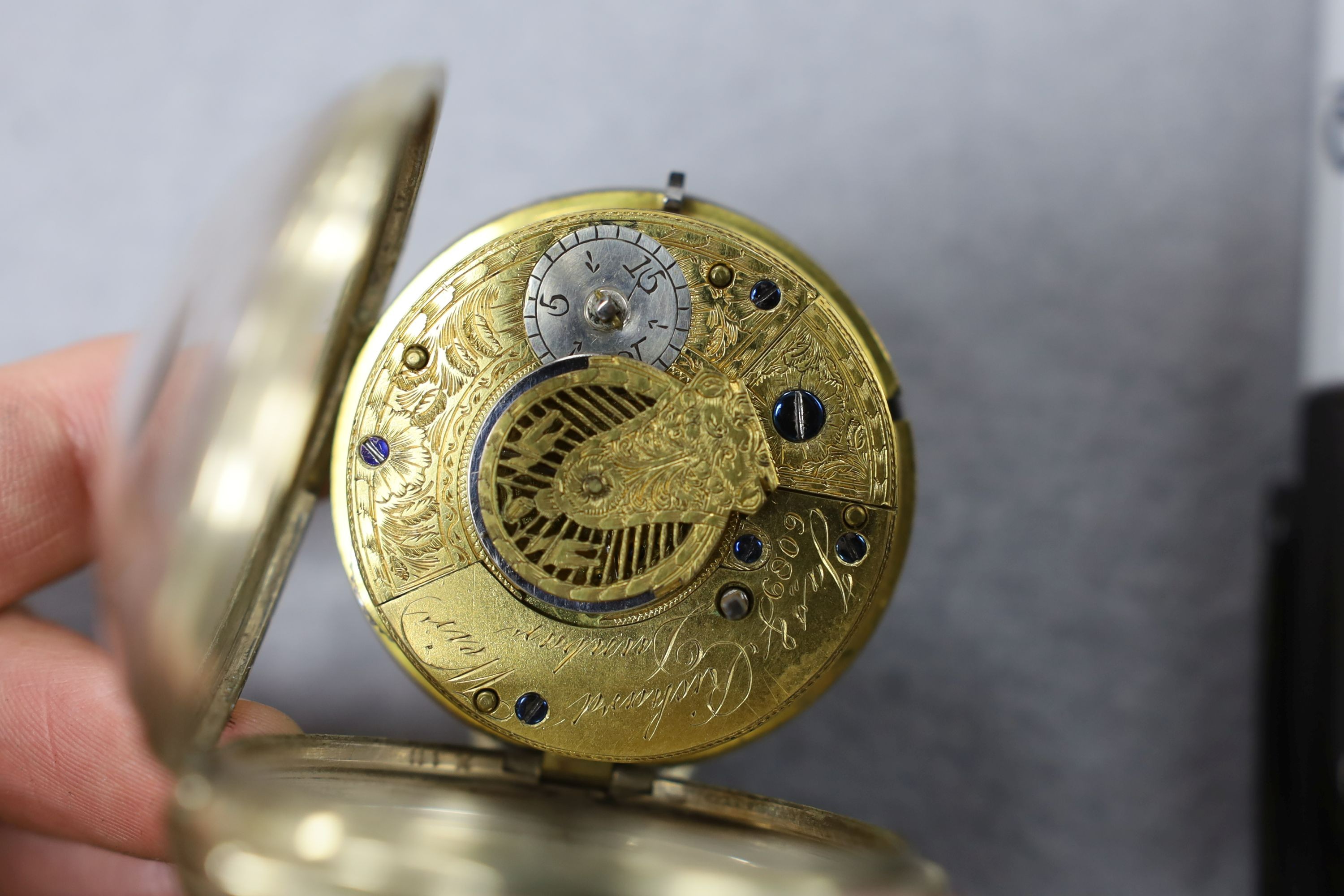 Three base metal pocket watches including 19th century pair case by Robert Weir, Dunbar(lacking hands).